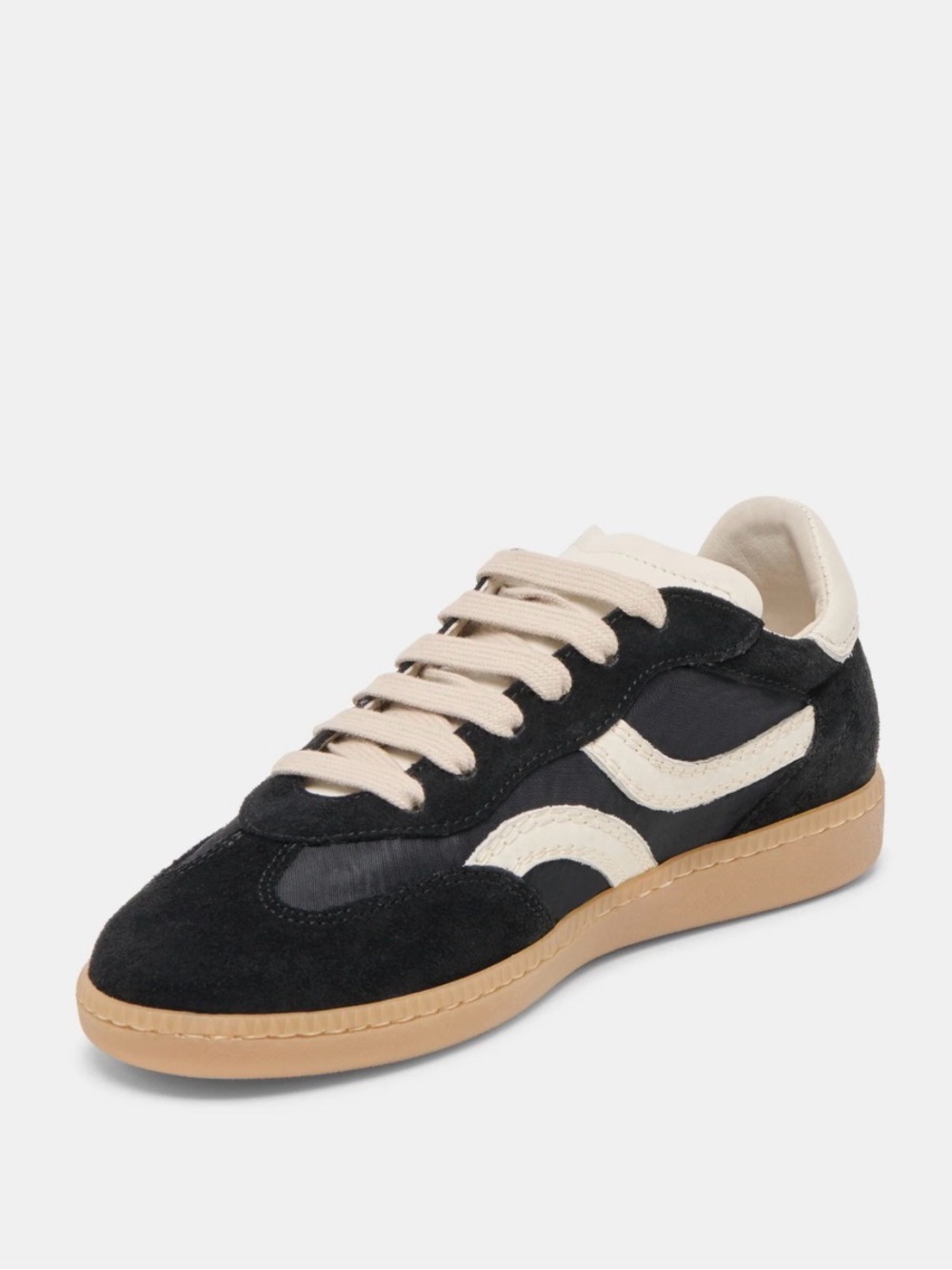 Dolce Vita Black & Cream Suede Lace-Up Sneakers